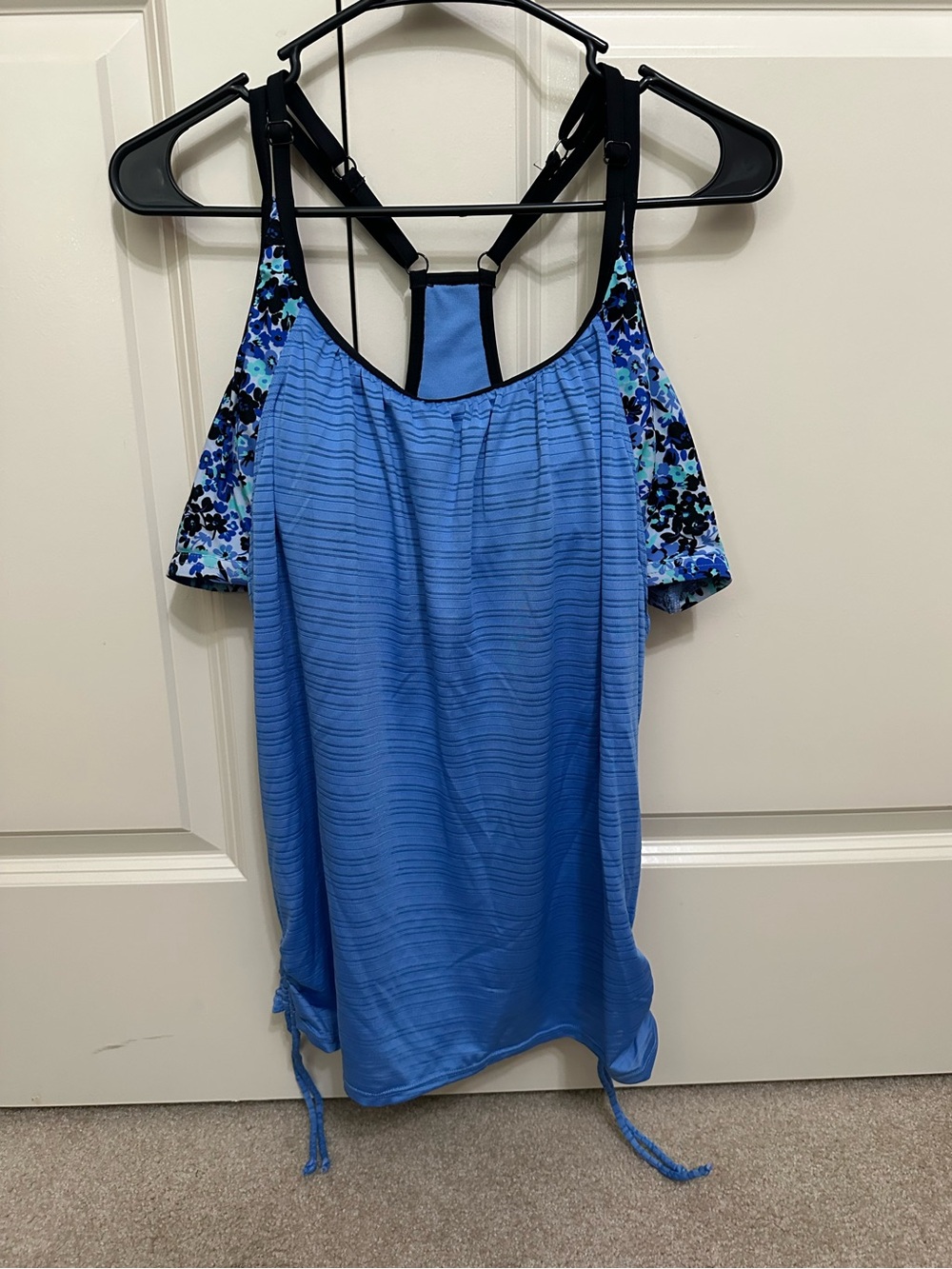 ZeroXposur Blue Tankini with built in Floral bralette